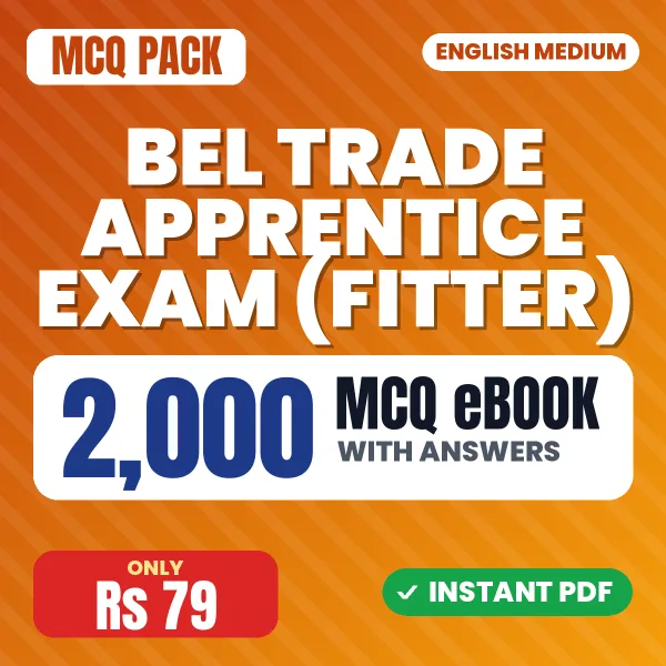 BEL Trade Apprentice Exam (Fitter) – 2000 MCQ eBook with Answers | English Medium PDF Download