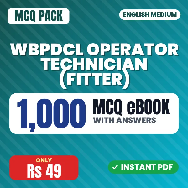 WBPDCL Operator Technician (Fitter) Exam – 1000 MCQ eBook with Answers | English Medium PDF Download