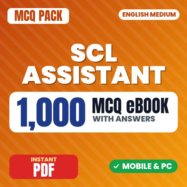 SCL Assistant Exam – 1000 MCQ eBook with Answers | English Medium PDF Download