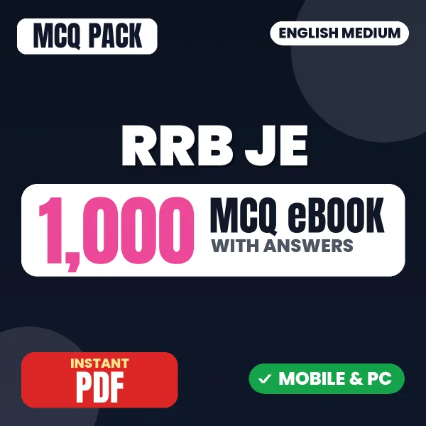 RRB JE Exam (CBT 1) – 1000 MCQ eBook with Answers | English Medium PDF Download