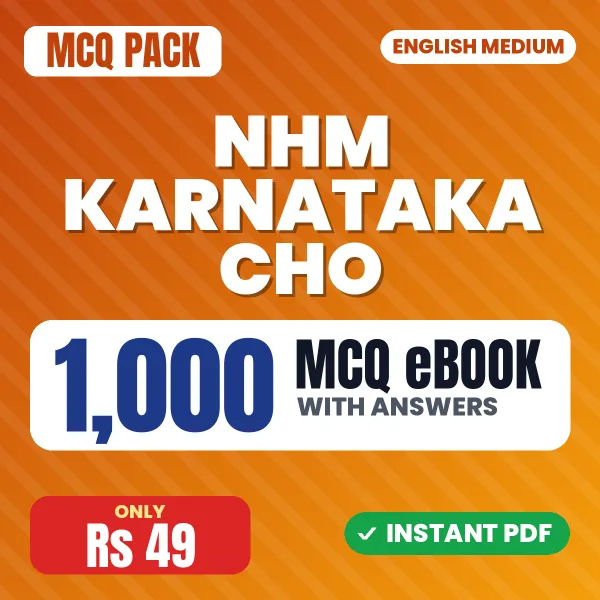 NHM Karnataka CHO Exam – 1000 MCQ eBook with Answers | English Medium PDF Download