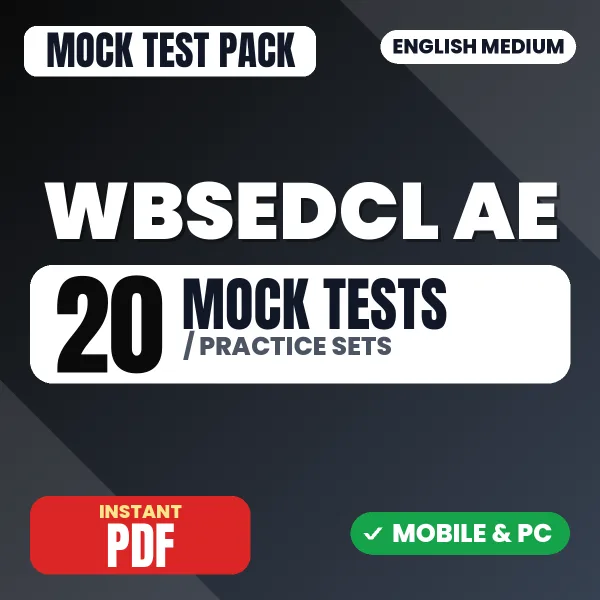 WBSEDCL Assistant Engineer Exam (Electrical) – 20 Mock Tests / Practice Sets | English Medium PDF Download