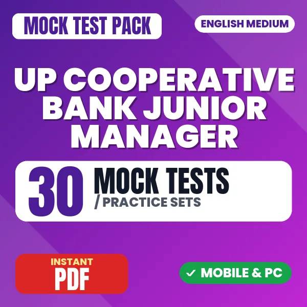 UP Cooperative Bank Junior Manager Preliminary Exam – 30 Mock Tests / Practice Sets | English Medium PDF Download