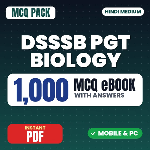 DSSSB PGT Biology Exam – 1000 MCQ eBook with Answers | Hindi Medium PDF Download