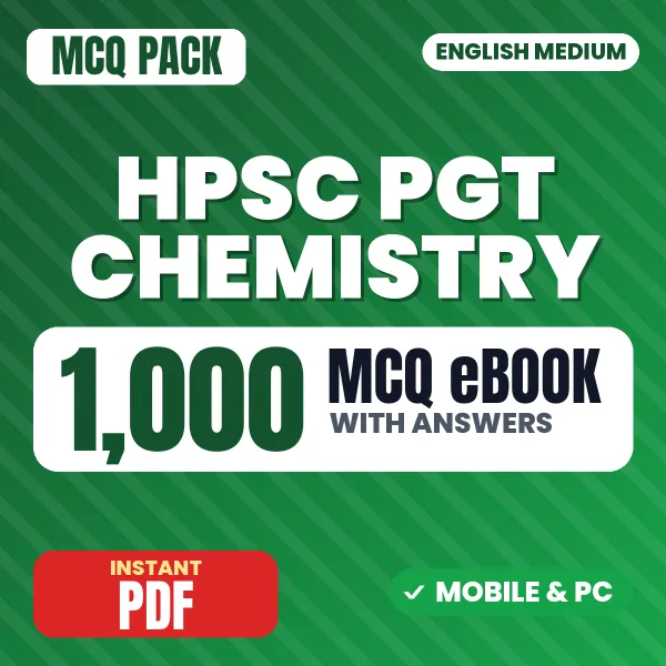 HPSC PGT Chemistry Exam Stage I – 1000 MCQ eBook with Answers | English Medium PDF Download