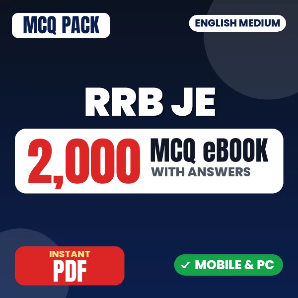 RRB JE Exam (CBT 1) – 2000 MCQ eBook with Answers | English Medium PDF Download