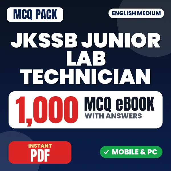 JKSSB Junior Lab Technician Exam – 1000 MCQ eBook with Answers | English Medium PDF Download