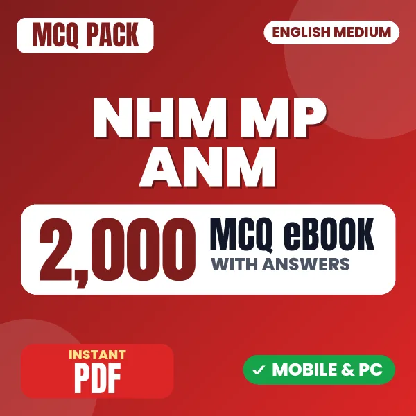 NHM MP ANM Exam – 2000 MCQ eBook with Answers | English Medium PDF Download