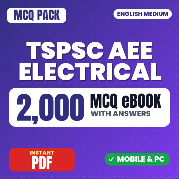 TSPSC AEE Electrical Exam Paper 1 – 2000 MCQ eBook with Answers | English Medium PDF Download