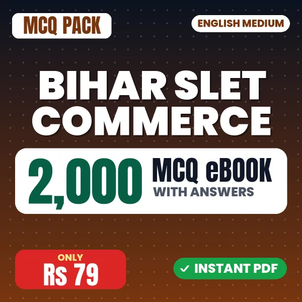 Bihar SLET Commerce Exam – 2000 MCQ eBook with Answers | English Medium PDF Download