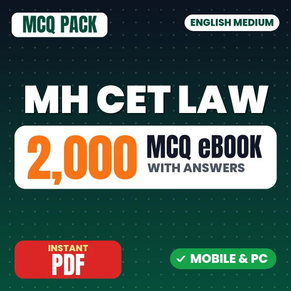 MH CET Law (5-years LLB) Exam – 2000 MCQ eBook with Answers | English Medium PDF Download