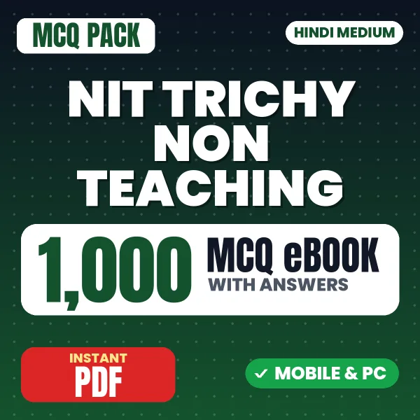 NIT Trichy Non Teaching Exam – 1000 MCQ eBook with Answers | Hindi Medium PDF Download