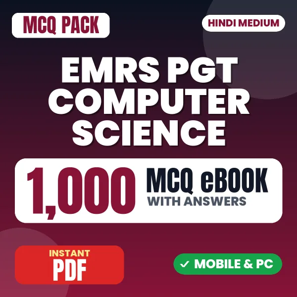 EMRS PGT Computer Science Tier 1 Preliminary Exam – 1000 MCQ eBook with Answers | Hindi Medium PDF Download