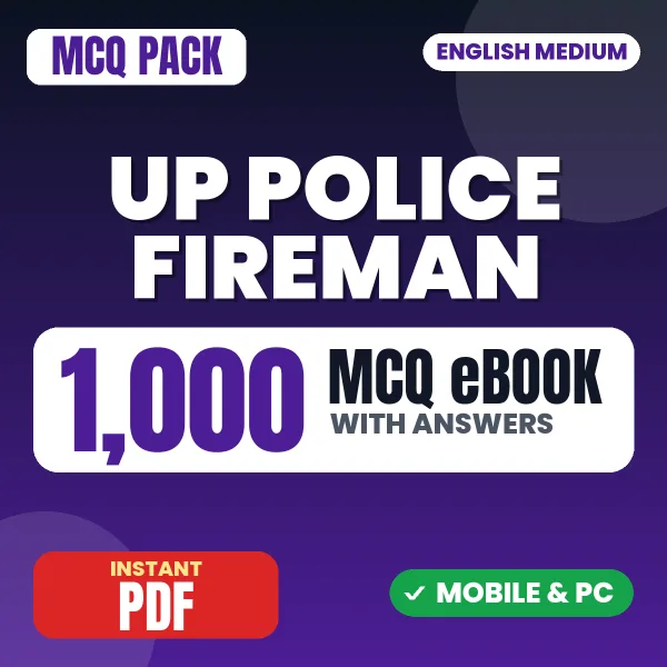 UP Police Fireman Exam – 1000 MCQ eBook with Answers | English Medium PDF Download