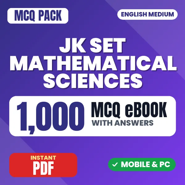 JK SET Mathematical Sciences Exam Paper 2 – 1000 MCQ eBook with Answers | English Medium PDF Download