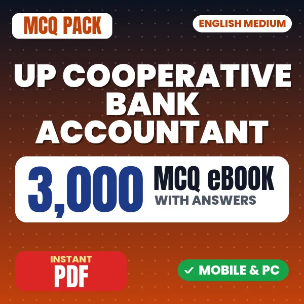 UP Cooperative Bank Accountant & Assistant Accountant Preliminary Exam – 3000 MCQ eBook with Answers | English Medium PDF Download