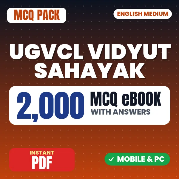 UGVCL Vidyut Sahayak Exam – 2000 MCQ eBook with Answers | English Medium PDF Download