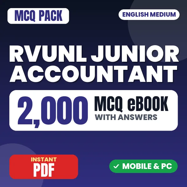 RVUNL Junior Accountant Exam – 2000 MCQ eBook with Answers | English Medium PDF Download