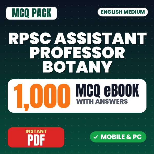 RPSC Assistant Professor (Botany) Exam Paper I – 1000 MCQ eBook with Answers | English Medium PDF Download