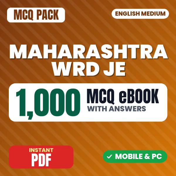 Maharashtra WRD JE Exam (Civil Engineering) – 1000 MCQ eBook with Answers | English Medium PDF Download