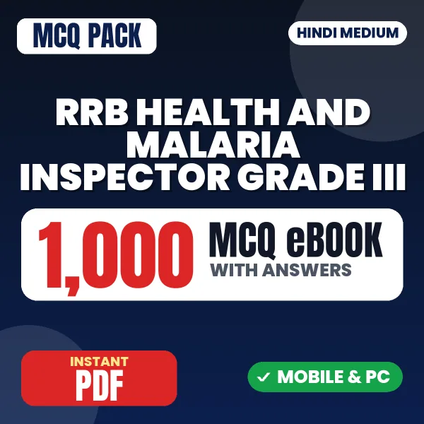 RRB Health & Malaria Inspector Grade III Exam – 1000 MCQ eBook with Answers | Hindi Medium PDF Download