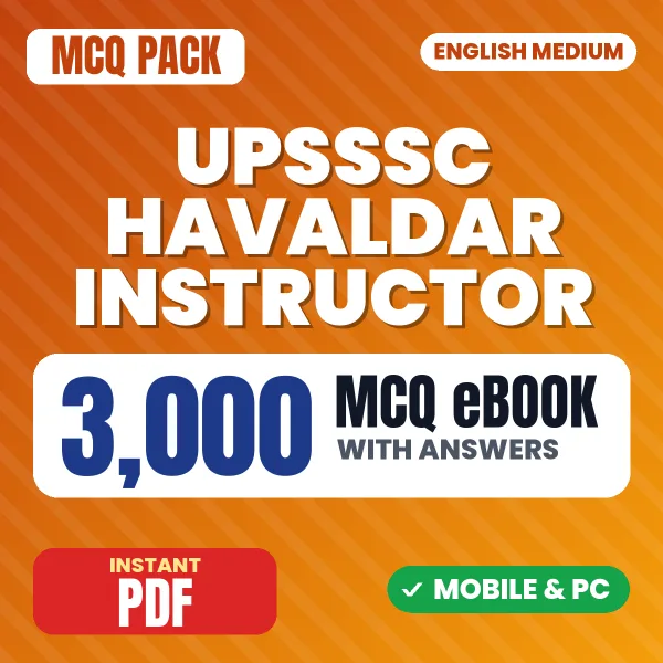 UPSSSC Havaldar Instructor Exam – 3000 MCQ eBook with Answers | English Medium PDF Download