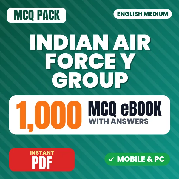 Indian Air Force Y Group Exam – 1000 MCQ eBook with Answers | English Medium PDF Download