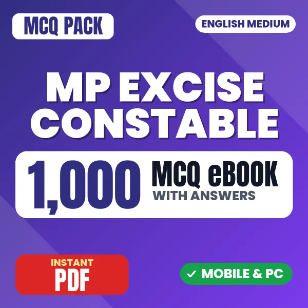 MP Excise Constable Exam – 1000 MCQ eBook with Answers | English Medium PDF Download