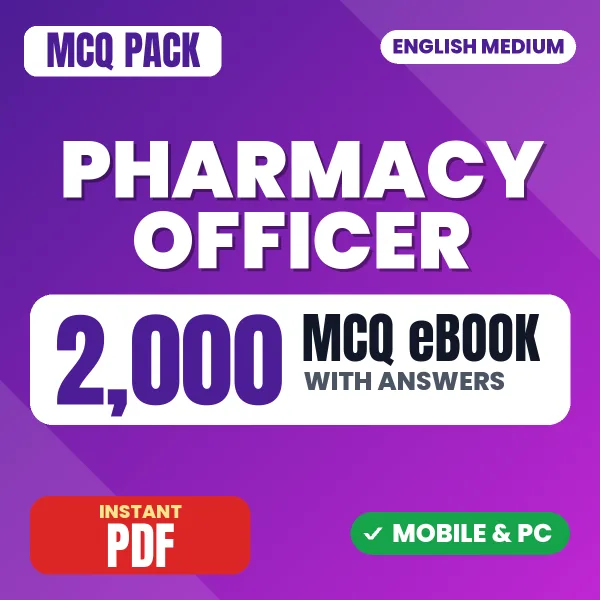 Pharmacy Officer Exam – 2000 MCQ eBook with Answers | English Medium PDF Download
