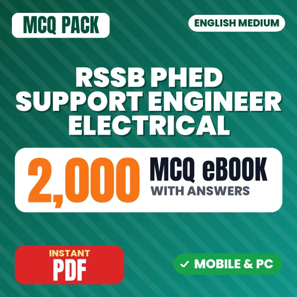 RSSB PHED Support Engineer (Electrical) Exam – 2000 MCQ eBook with Answers | English Medium PDF Download