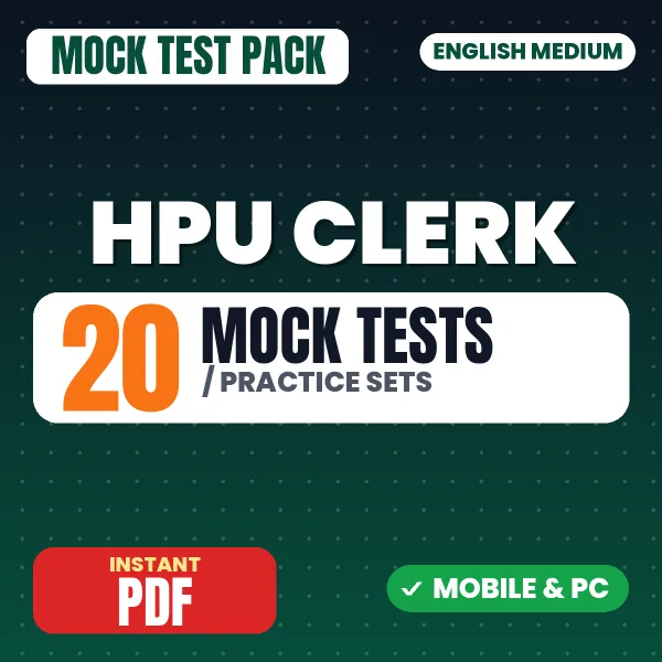 HPU Clerk Exam Group C – 20 Mock Tests / Practice Sets | English Medium PDF Download