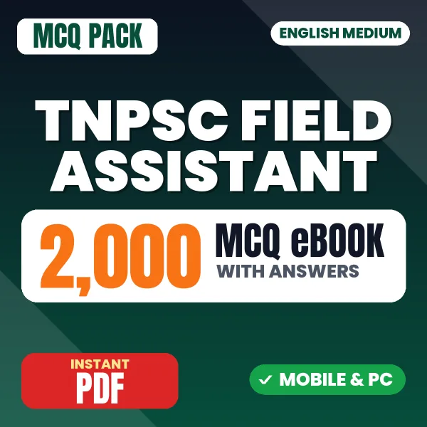 TNPSC Field Assistant Exam Paper 1 – 2000 MCQ eBook with Answers | English Medium PDF Download