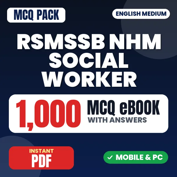 RSMSSB NHM Social Worker and Medical Social Worker Exam – 1000 MCQ eBook with Answers | English Medium PDF Download
