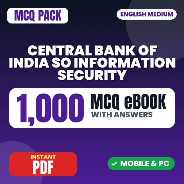 Central Bank of India SO (Information Security) Exam – 1000 MCQ eBook with Answers | English Medium PDF Download