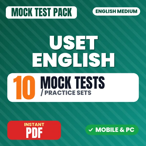 Uttarakhand SET English Exam – 10 Mock Tests / Practice Sets | English Medium PDF Download