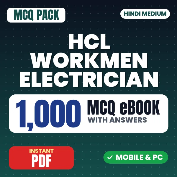 HCL Workmen Electrician Exam – 1000 MCQ eBook with Answers | Hindi Medium PDF Download