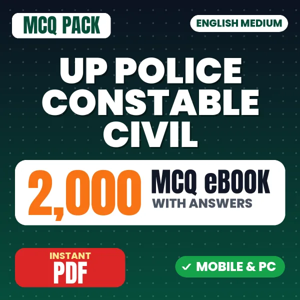UP Police Constable (Civil) Exam – 2000 MCQ eBook with Answers | English Medium PDF Download