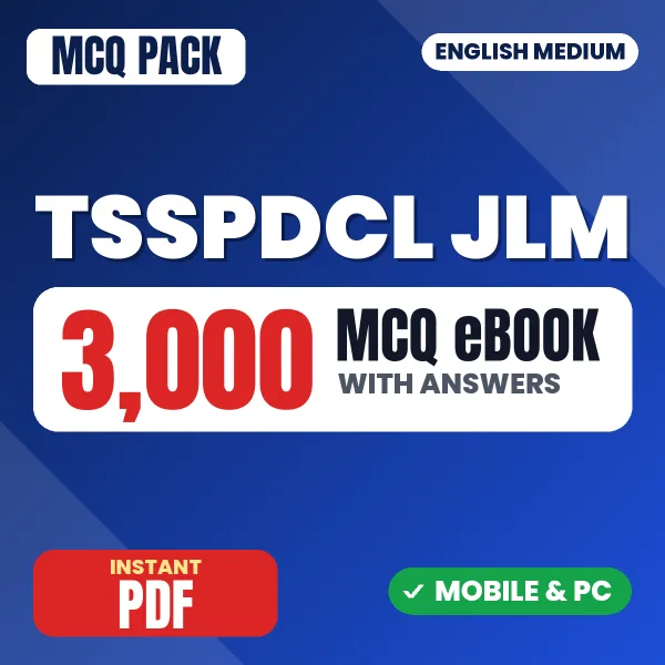 TSSPDCL Junior Lineman Exam – 3000 MCQ eBook with Answers | English Medium PDF Download