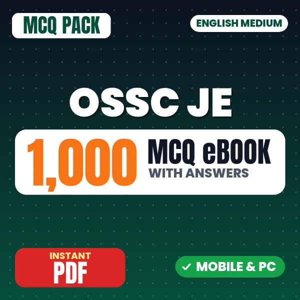 OSSC JE Stage 1 Prelims Exam – 1000 MCQ eBook with Answers | English Medium PDF Download