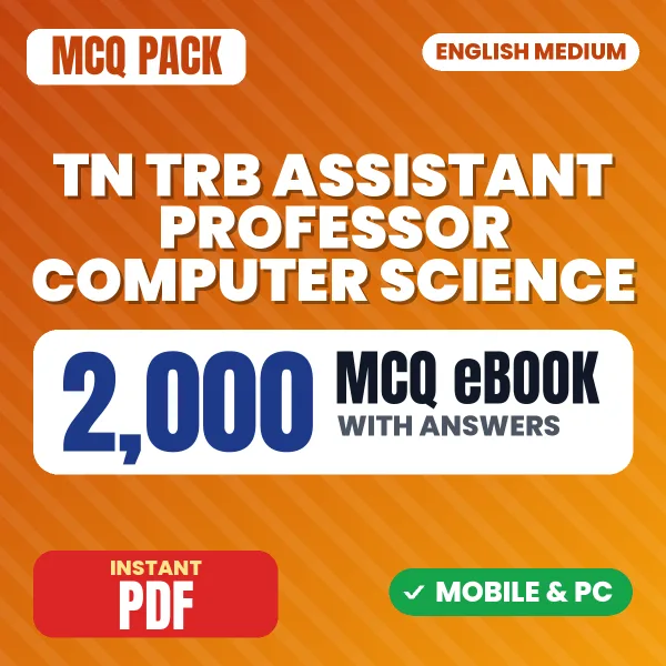TN TRB Assistant Professor Computer Science ExamPaper 2 (Section A) – 2000 MCQ eBook with Answers | English Medium PDF Download