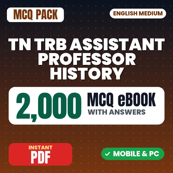 TN TRB Assistant Professor History Paper-1 Exam – 2000 MCQ eBook with Answers | English Medium PDF Download