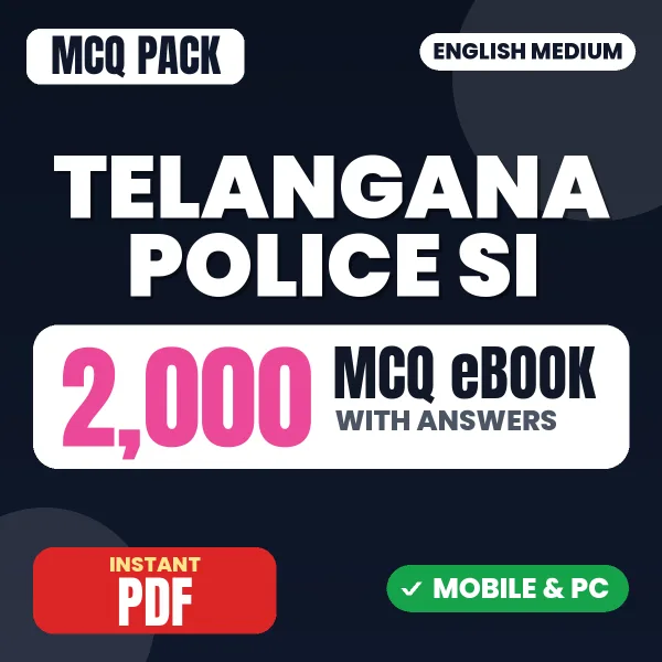 Telangana Police SI (Prelims) Exam – 2000 MCQ eBook with Answers | English Medium PDF Download