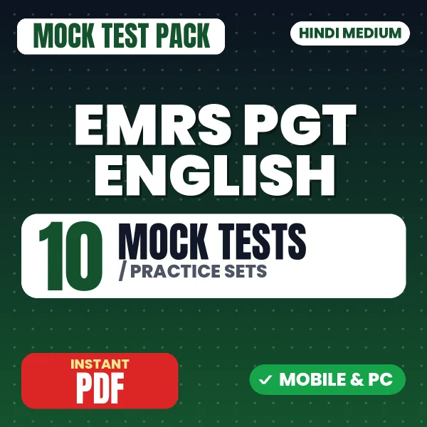 EMRS PGT English Preliminary Exam Tier 1 – 10 Mock Tests / Practice Sets | Hindi Medium PDF Download