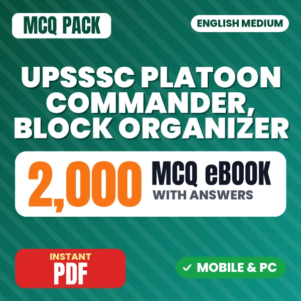 UPSSSC Platoon Commander & Block Organizer Exam – 2000 MCQ eBook with Answers | English Medium PDF Download