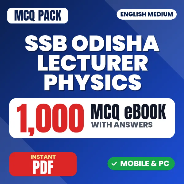 SSB Odisha Lecturer Physics Exam – 1000 MCQ eBook with Answers | English Medium PDF Download