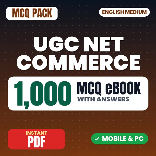 UGC NET Commerce Exam – 1000 MCQ eBook with Answers | English Medium PDF Download