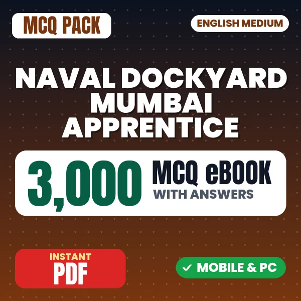 Naval Dockyard Mumbai Apprentice Exam – 3000 MCQ eBook with Answers | English Medium PDF Download