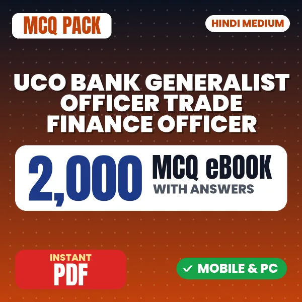 UCO Bank Generalist Officer (Trade Finance Officer) Exam – 2000 MCQ eBook with Answers | Hindi Medium PDF Download