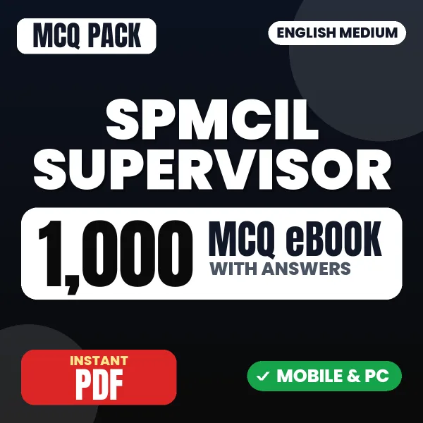 SPMCIL Supervisor (TO-Mechanical) Exam – 1000 MCQ eBook with Answers | English Medium PDF Download