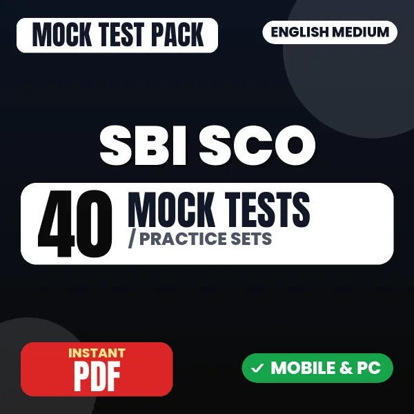 SBI SCO Assistant Manager Exam (Civil Engineering) – 40 Mock Tests / Practice Sets | English Medium PDF Download